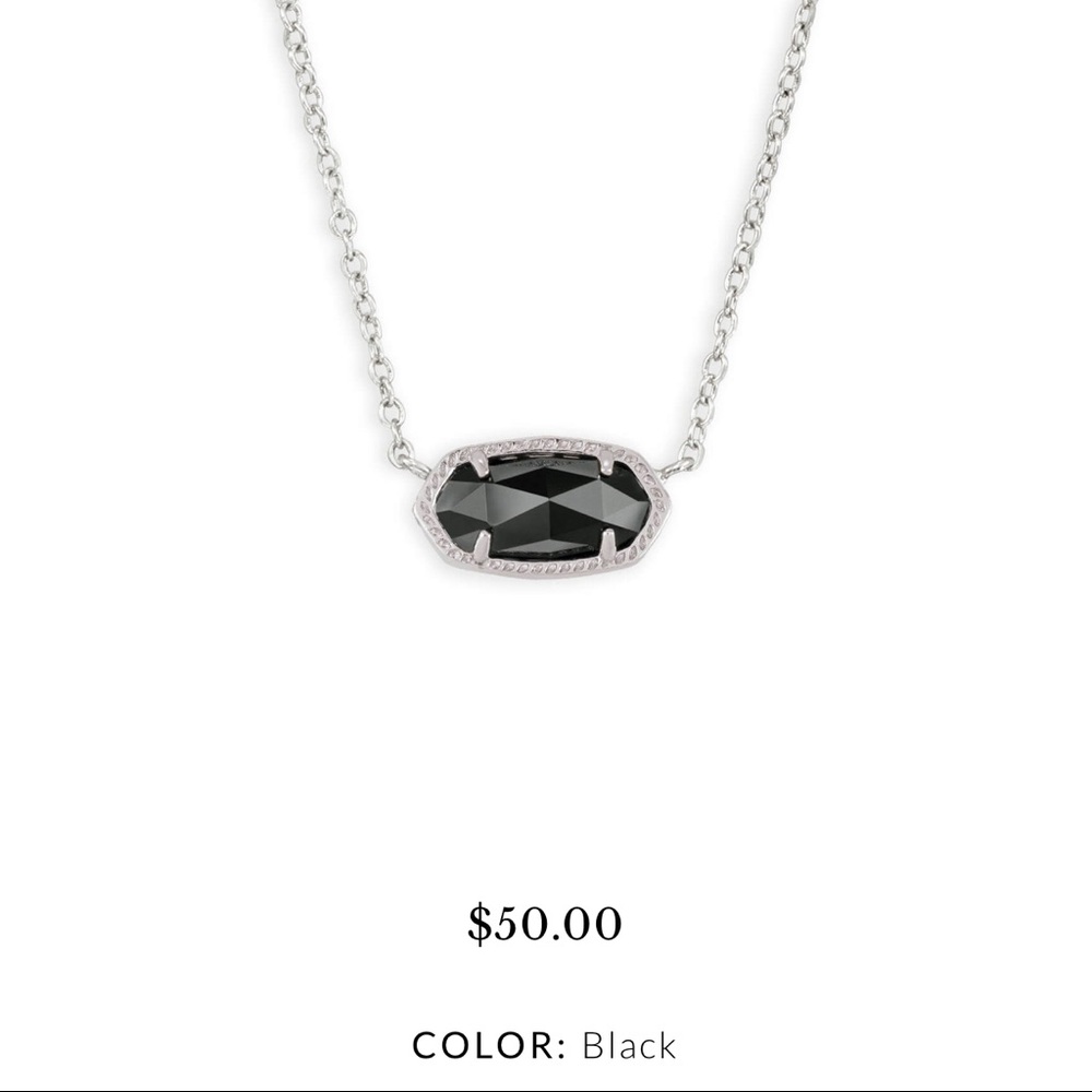 Elisa Silver Pendant Necklace In Black
